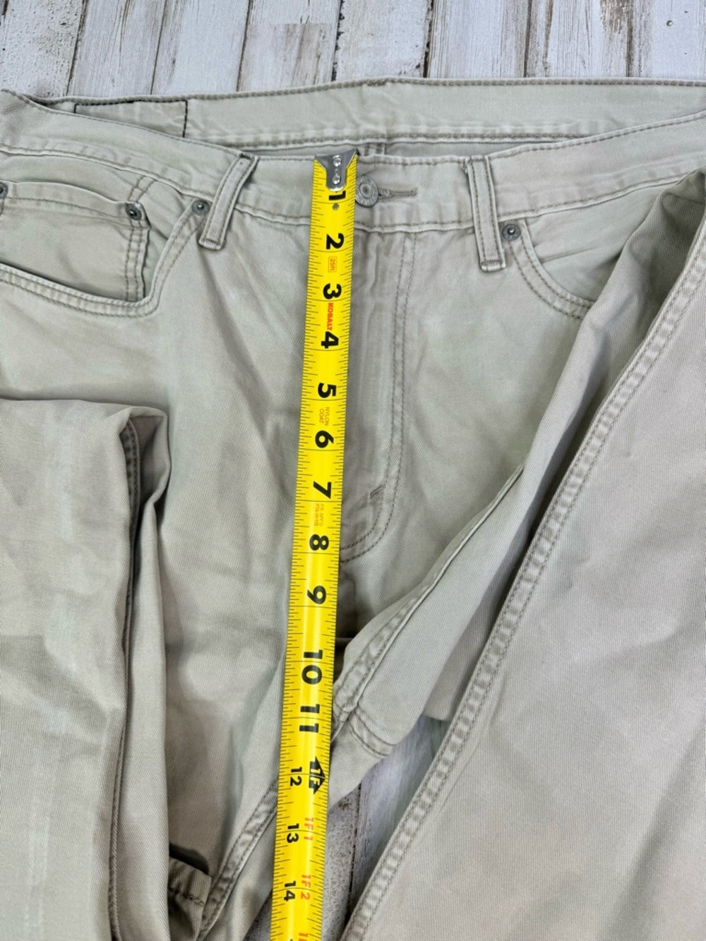 Levis 559 Relaxed Straight 36x33 Jeans 100% Cotton Khaki Tan Mens - Picture 8 of 12